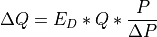 \Delta Q=E_D * Q *  \frac{P} {\Delta P}