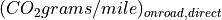 (CO_{2} grams/mile)_{onroad, direct}